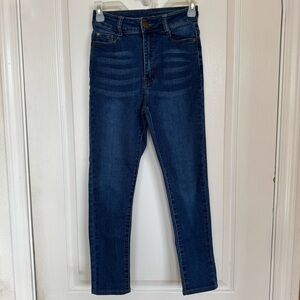 High Waisted Blue Skinny Denim Jeans
